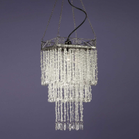 Jewelled Antique Silver Waterfall Chandelier