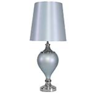 Medium Silver Matte Regal Lamp With Silver Shade