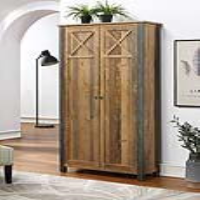 Urban Elegance Reclaimed Wood Living Room 192cm Tall and Large Storage Cabinet Cupboard