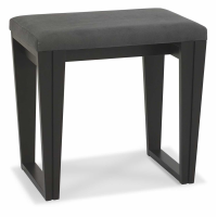Modern Grey Painted Metal Dressing Table Stool Dark Grey Fabric Seat