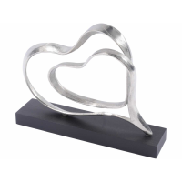 Silver Double Heart Aluminium Sculpture