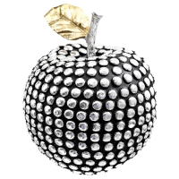 Silver Studded Apple Ornament