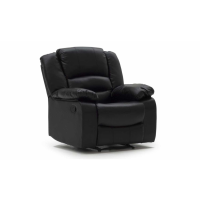 Barletta 1 Seater Black PU Leather Recliner Chair With Bucket Seat 97cm Wide