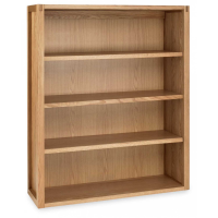 Studio Modern Style Oak Wood 3 Shelf Wide Living Room Storage Top Shelving Unit
