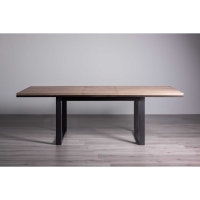Weathered Oak Industrial 6 to 8 Seat 190cm Kitchen Extending Dining Room Table Metal Framed