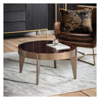 Highly Polished Glossy and Dark Brown Radiating Round Coffee Centre Table 40.5x81.5cm