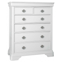 Modern Large Tall White Painted 2 Over 4 Chest of 6 Drawers French Style
