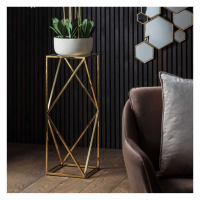 Modern Style Parma Clear Glass And Metal Gold Finish Square Side Table 85 x 30cm