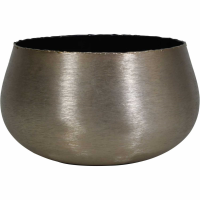 Molten Brushed Gold Metal Round Planter 25x16cm Height