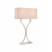 Modern Style Neutral Cotton Shade With Chrome Metal Base Table Lamp 67x40cm