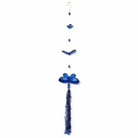 Blue Three Butterfly Chain With Tassels
