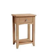 Industrial Style Oak Living Room Telephone Table With Drawer And Lower Shelf 75 x 50cm