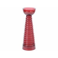Fontana Ribbed Glass Candlestick in Wine