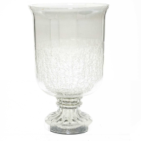 Crackled Smoked Midnight Large Hurricane Lamp