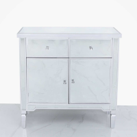 Silver Trim 2 Drawer 2 Door Cabinet