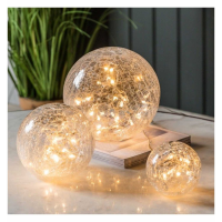 Beautiful Drift LED Clear Crackle Glass Balls Decorative Geometric Sphere Shaped Lamp