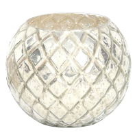 The Noel Collection Large Silver Etched Tealight Holder
