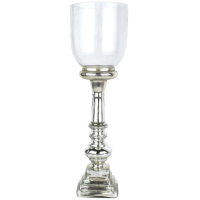 Mercury Effect Glass Top Tall Candle Pillar Holder