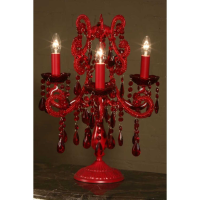Marie Therese Red Candelabra (electric),red Crystals 3 Arm