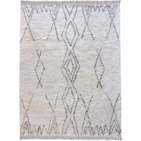 Akra Table Tufted Ivory And Charcoal Pattern 160x230cm Cotton Rug