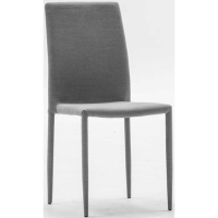 Enzo Modern Dark Grey Fabric Kitchen Dining Chair on Metal Legs 90x50x46cm