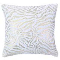 Value Unfilled Faux Fur White And Gold Zebra Cushion