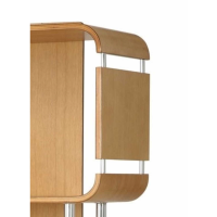Helsinki Modern Poplar Wood Curved Edge Rectangular Bookshelf in Oak 164x80cm