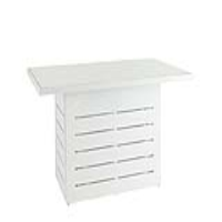 White Aluminium Framed Outdoor Garden Bar Table Plain Glass Top
