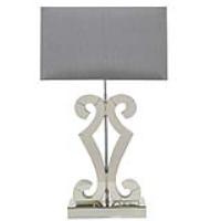 Adara Gold Glass Table Lamp With Grey Shade