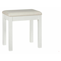 Atlanta White Painted Bedroom Dressing Table Stool Sand Fabric Upholstery 44 x 47cm