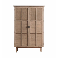 Scandinavian Style Kyoto Natural Wood and 2 Door 4 Shelves Living Room Cupboard 160x107cm