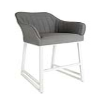 Light Grey Outdoor Living High Bar Stool Metal Framed with Footrest