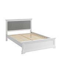 Traditional Style Crisp White Painted Acacia Wood 5ft King Size Bedstead 105x165cm