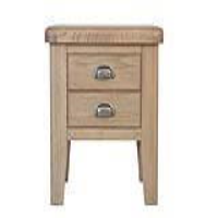 Traditional Style Chunky Smoked Oak Wood 2 Drawer Living Room Lamp Table 55 x 55cm