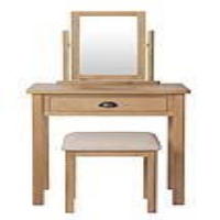 Modern Style Oak Bedroom Dressing Table With Drawer And Brass Cup Handle 80 x 72cm