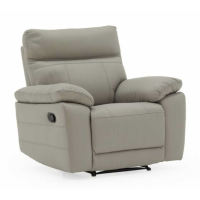 Positano Modern Grey Leather Match 1 Seater Manual Recliner Chair 101cm Wide