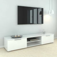 Modern White High Gloss Low Wide 2 Drawer TV Media Entertainment Unit 33.1 x 172.7cm