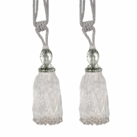 White Tassel With Crystal Pair