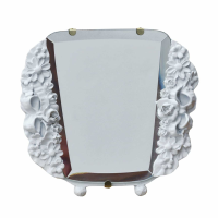 Barbola Floral White Clay Paint Decorative Table Or Wall Bedroom Mirror