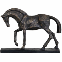 Cubist Horse Sculpture In Bronze