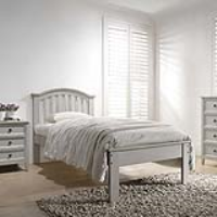 Mila Clay Painted 3ft Single Bed Frame With Curved Headboard Low Footend
