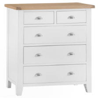 Modern Oak White Painted Jumbo 2 Over 3 Bedroom Chest Of Drawers 120 x 100cm