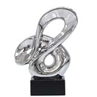 46. 5cm Silver Sculpture On Black Stand