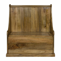 Traditional Country Style Mango Wood Granary Royale Monk Living Room Bench 116 x 107cm