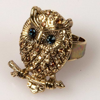 Owl Front Ring Gold