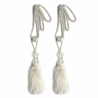 Cream Tassel With Crystal Pair