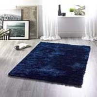 Origins Glamour Indigo Royal Blue Fur Shaggy Rug in Polyester 160X230cm