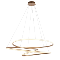 Pendant Light Gold Finish with Matt White Diffuser Modern Design Loop Style