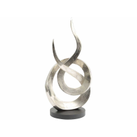Entwined Flame Silver Aluminium Sculpture Large
