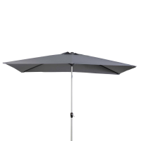 Grey Polyester 2x3m Rectangular Parasol Grey with Tilt and Crank Mechanism